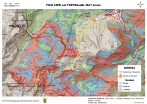 Mapa Pico de Aspe 2.640 m, por Tortiellas