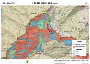Mapa Pico de los Monjes 2.347 m
