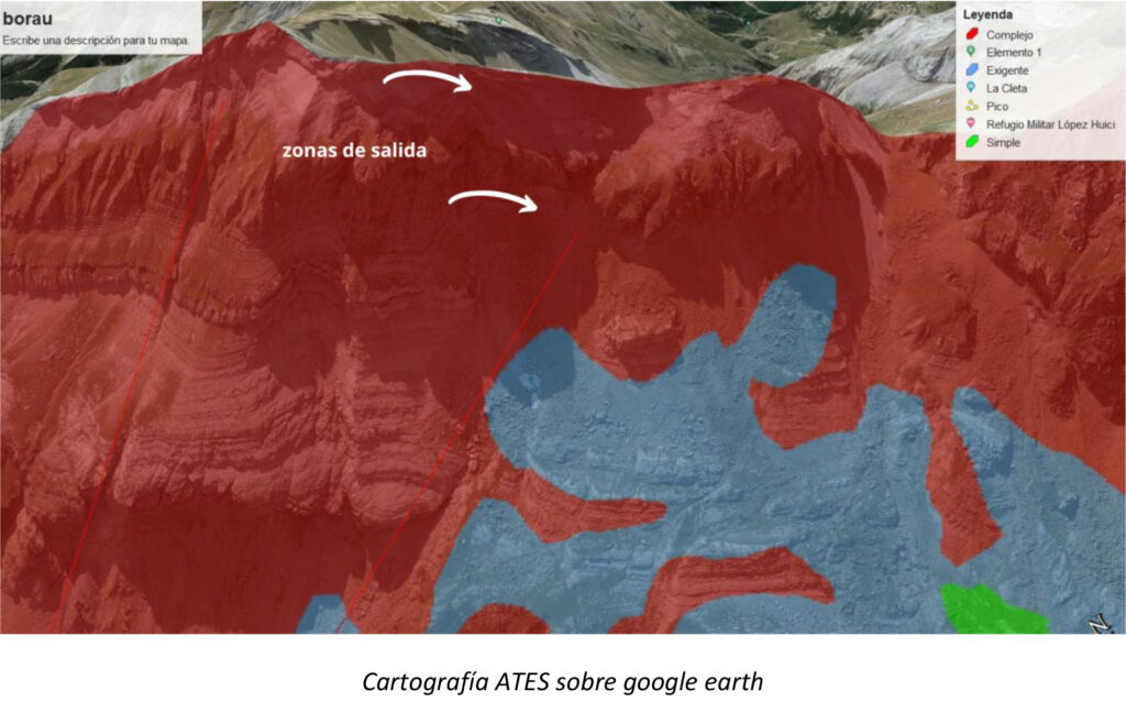 Cartografía ATES sobre google earth