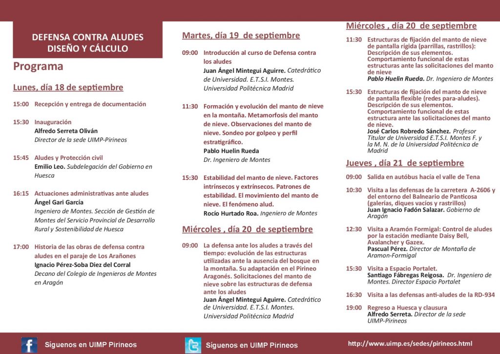 programa curso aludes UIMP