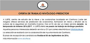 Oferta de trabajo nivológico - predictor