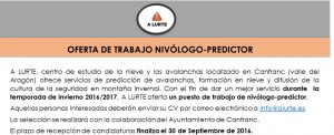 Oferta de trabajo nivológico - predictor