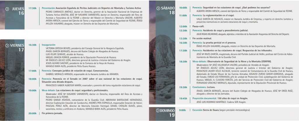 Programa III Jornadas derecho y Montaña