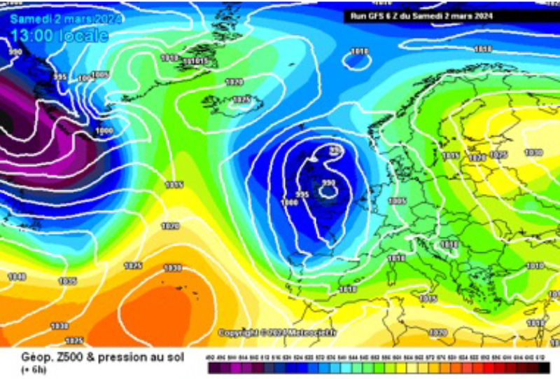 Segundo descuelgue el 2 de marzo. Vientos de NW en superficie y SW en altura, con 60 cm de nieve nueva